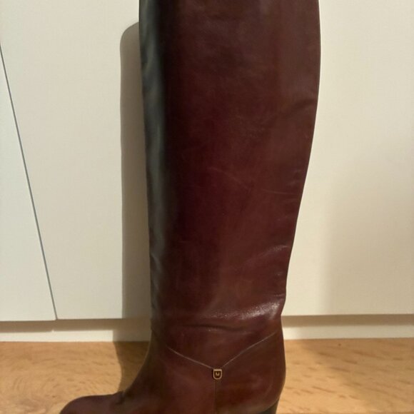 Designed by Mima, Women's Brown Leather Heeled Boots - Picture 7 of 8